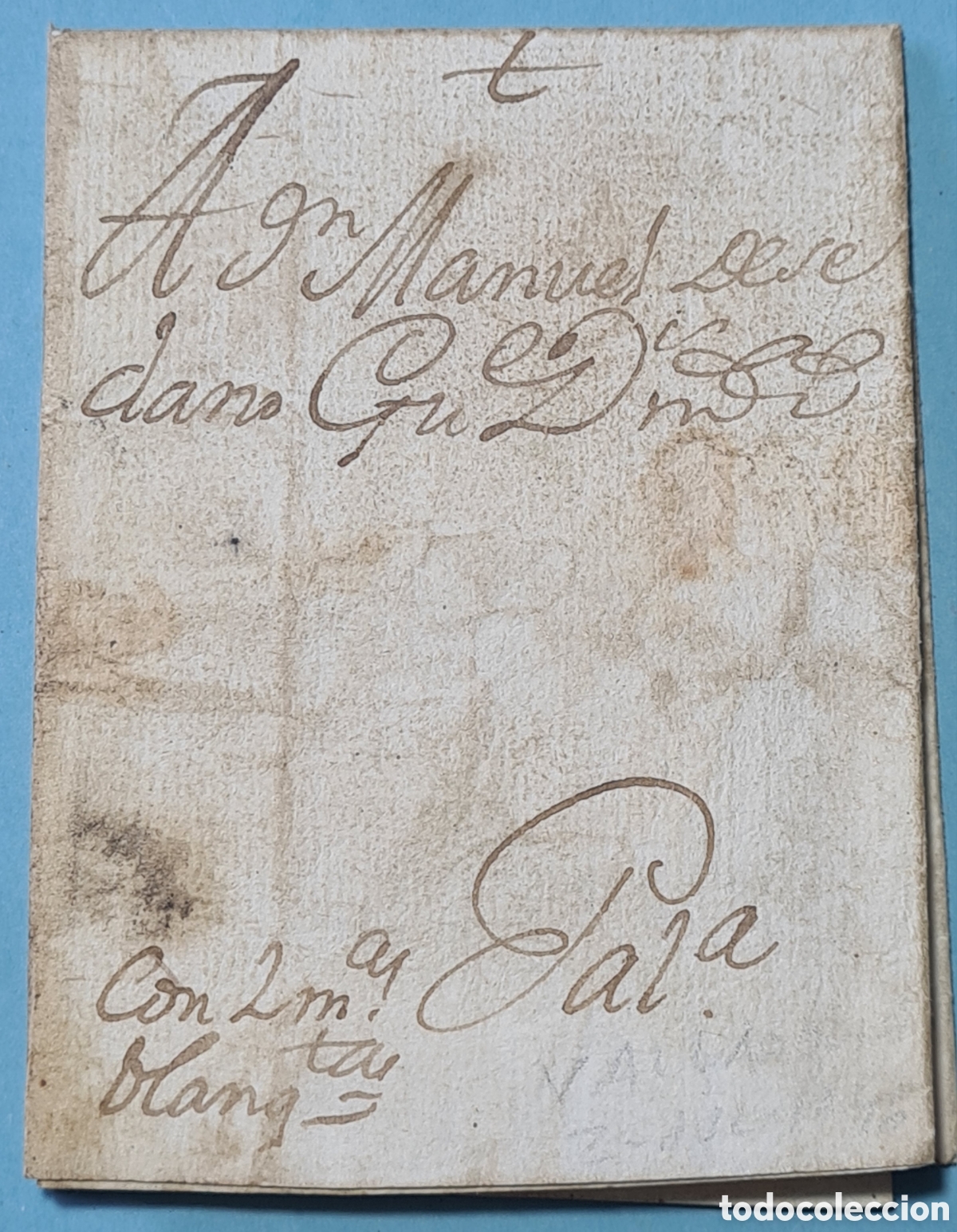 Sellos: PREFILATELIA - VALLADOLID - CARTA FUERA DE VALIJA &rdquo;CON 2 MEDIAS BLANQUETAS&rdquo; A&Ntilde;O 1746 CON TEXTO