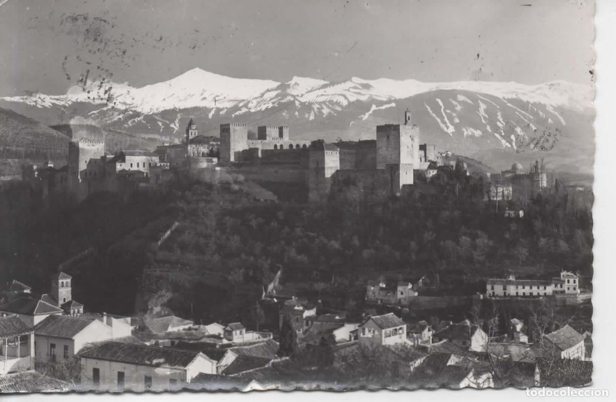 Sellos: POSTAL GRANADA A FRANCIA MAT HEXAGONAL CORREO AEREO 1956 - Foto 2