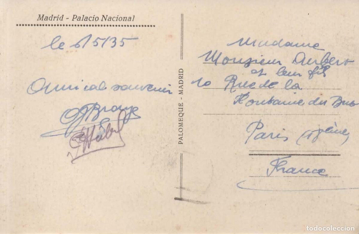 Sellos: POSTAL MADRID A FRANCIA CON MAT ALCANCE 1935 - Foto 2