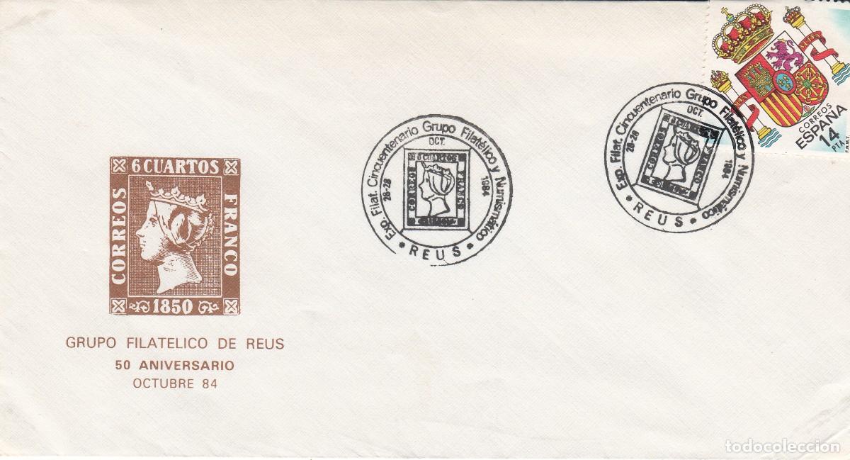 Sellos: MATASELLOS REUS - CINCUENTENARIO GRUPO FILAT&Eacute;LICO- 1984