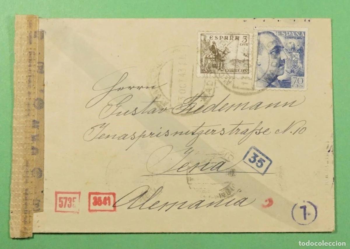 Sellos: MADRID A ALEMANIA 1943 CENSURA ESPA&Ntilde;OLA Y ALEMANA DE MUNICH CENSURA QUIMICA