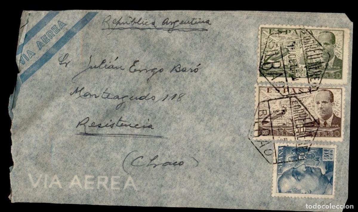 Sellos: BILBAO A RESISTENCIA ARGENTINA AEREA 1951