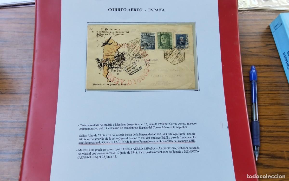 Sellos: CORREO AEREO MADRID -MENDOZA EN SOBRE CONMEMORATIVO II CENTENARIO CREACION CORREO AEREO GRAN PIEZA