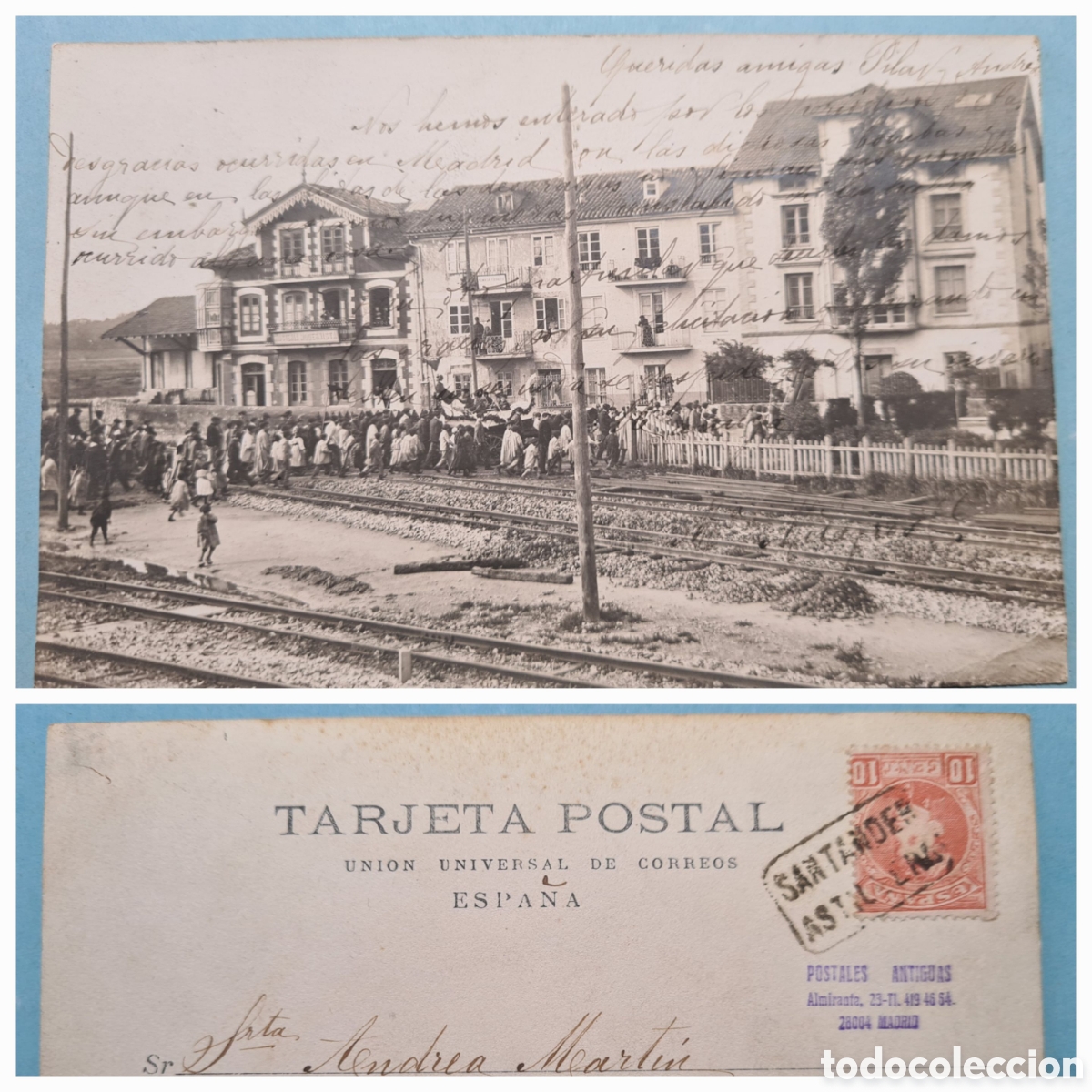 Sellos: CARTERIA ASTILLERO (SANTANDER, CANTABRIA) POSTAL FOTOGRAFICA ESTACION ASTILLERO ED. 243 A&Ntilde;O 1902 ca