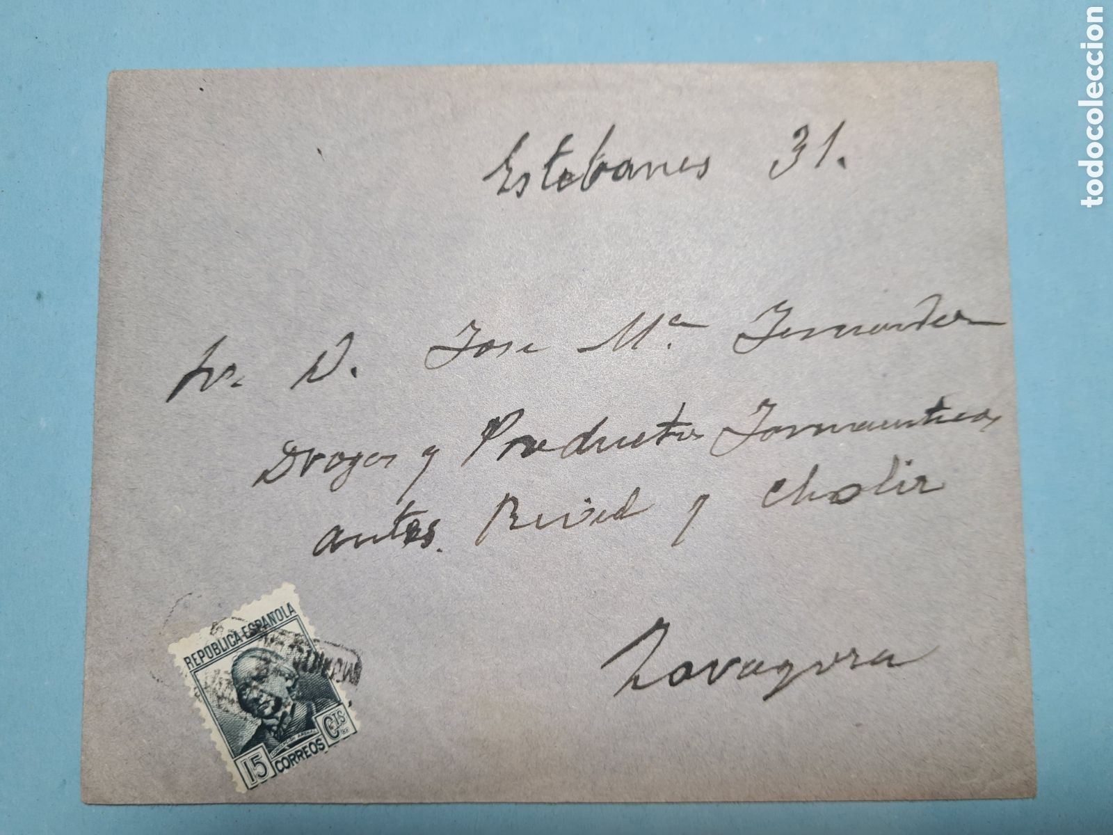 Sellos: CARTERIA MURILLO DE GALLEGO (ZARAGOZA) - CARTA COMPLETA - REPUBLICA EDIFIL 683 - A&Ntilde;O 1936 CA