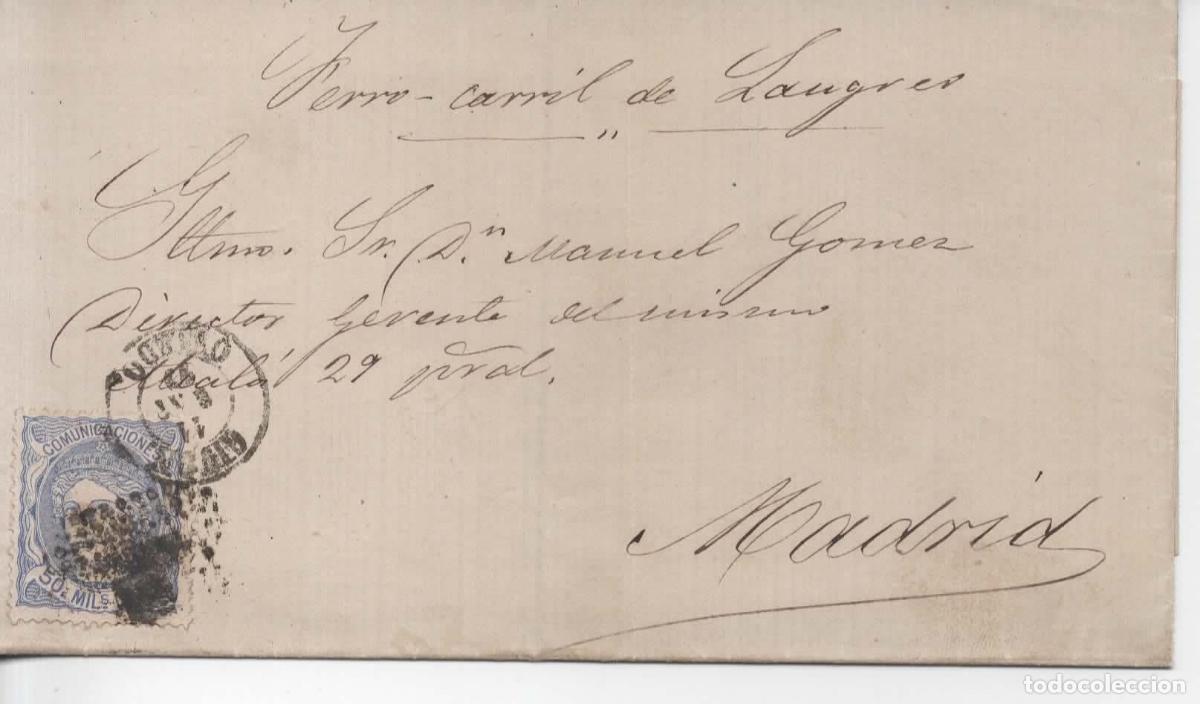 Sellos: ENVUELTA GIJON ASTURIAS A MADRID 1872