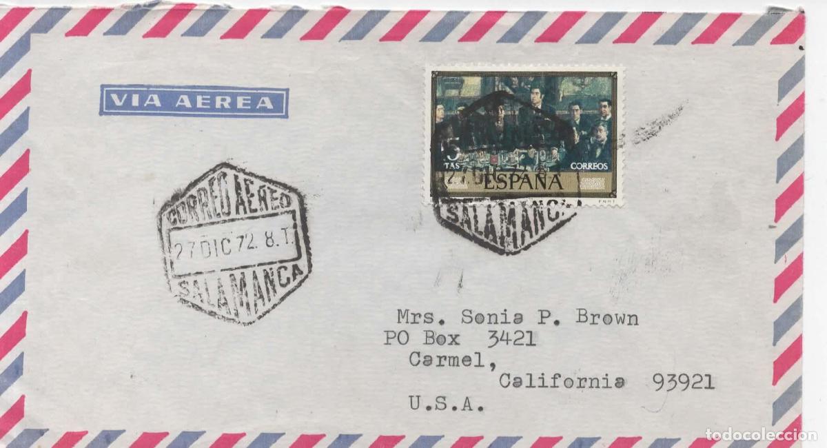 Sellos: SALAMANCA A USA CC CORREO AEREO SELLO ARTE PINTURA SOLANA