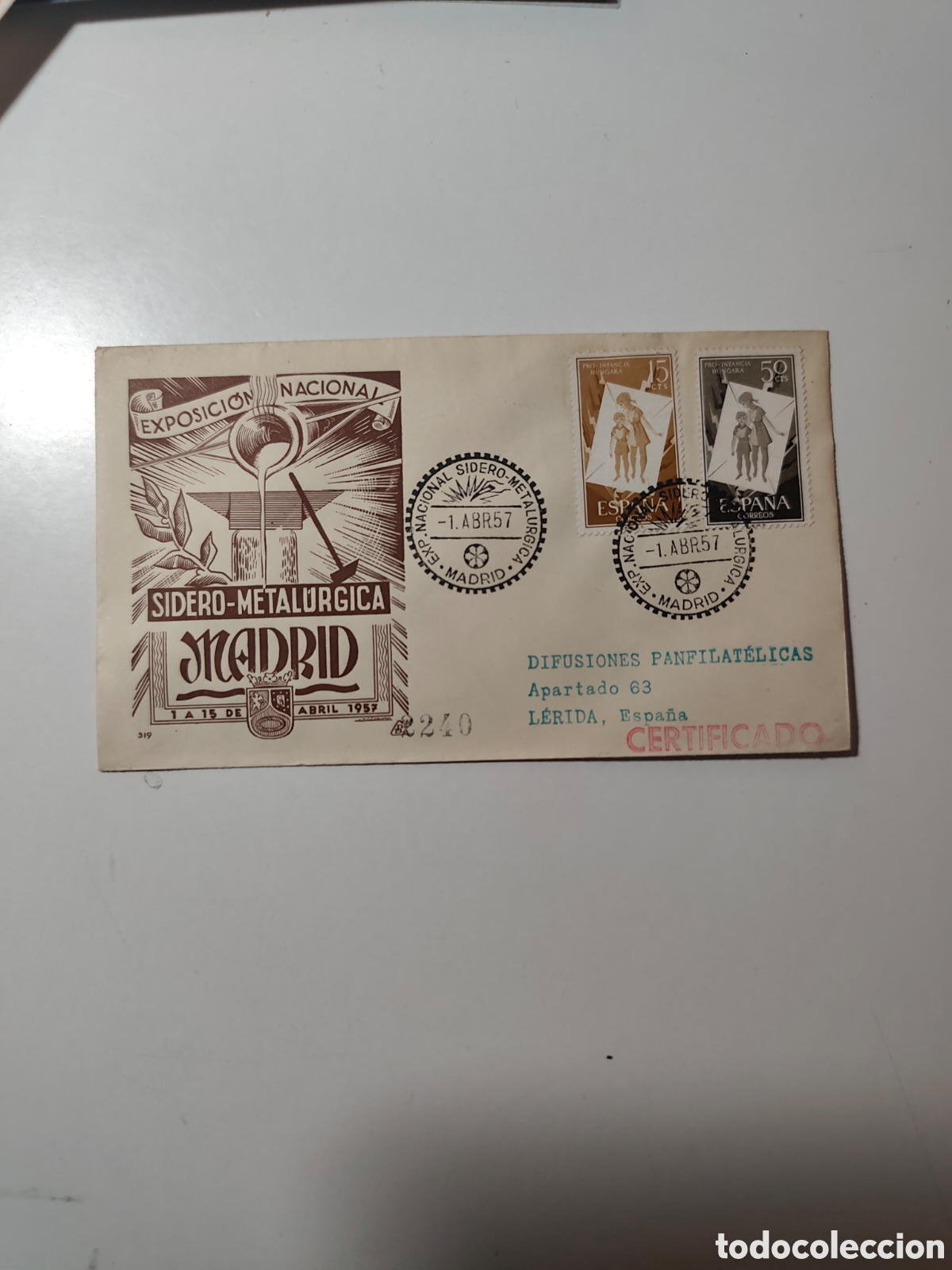 Sellos: A&ntilde;o 1949, PRIMER CONGRESO HISPANOAMERICANO DE HISTORIA EN MADRID, SOBRE CIRCULADO