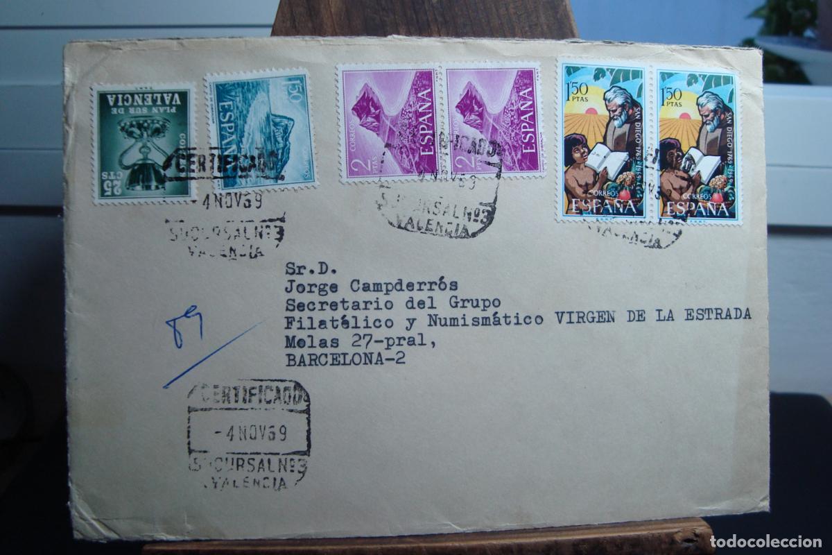 Sellos: ANTIGUO SOBRE COMERCIAL JAIME M. ESTRADA MESA. PROFESOR. VALENCIA 1959?