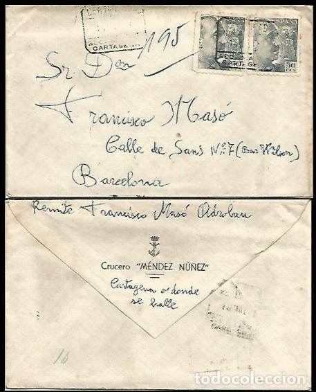 Sellos: ARMADA 1948 CRUCERO MENDEZ NU&Ntilde;EZ