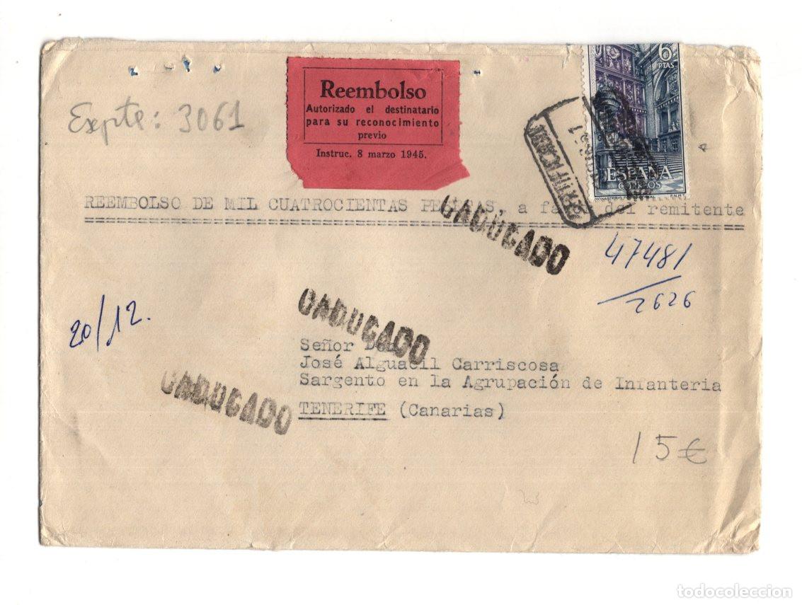 Sellos: SOBRE POSTAL CERTIFICADO CON REEMBOLSO. JAIME SIGNES BOLUFER ABOGADO, MADRID.