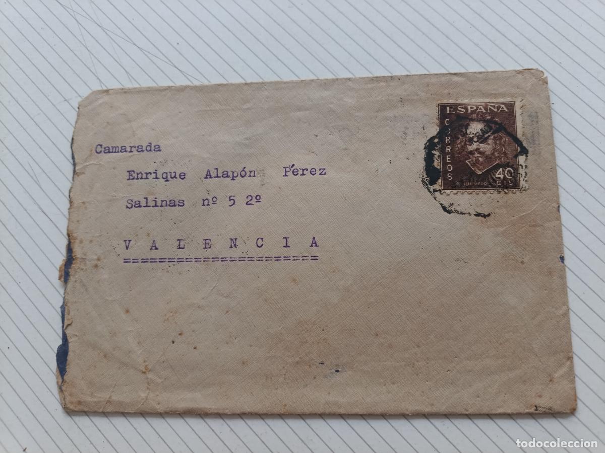 Sellos: Sobre circulado. Bilbao Valencia. Sello Quevedo