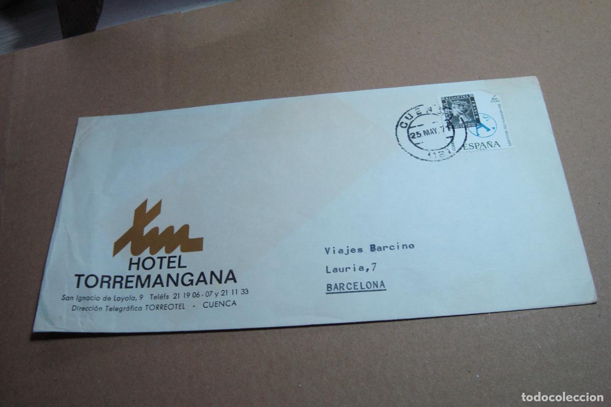 Sellos: ANTIGUO SOBRE COMERCIAL HOTEL TORREMANGANA CUENCA 1971.