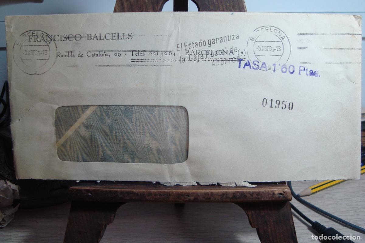 Sellos: ANTIGUO SOBRE COMERCIAL. FRANCISCO BALCELLS BARCELONA 1965.