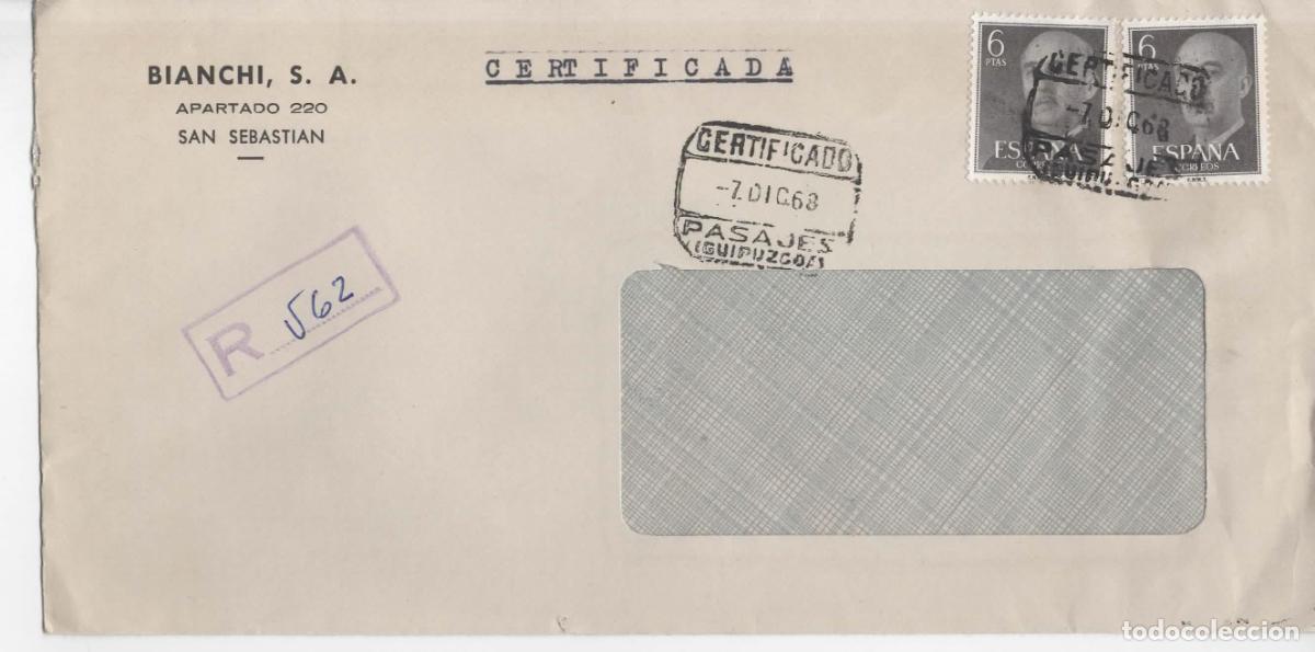 Timbres: PASAJES GUIPUZCOA CERTIFICADA 1968 BASICA FRANCO