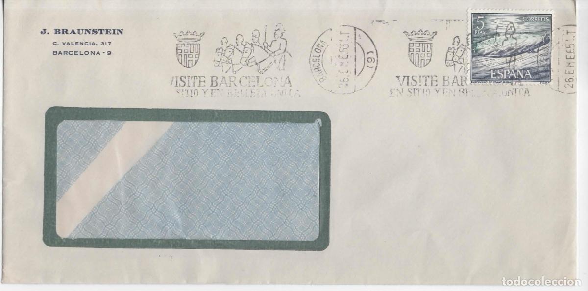 Timbres: BARCELONA CC CON SELLO SUBMARINO PERAL Y RODILLO VISITE BARCELONA 1963