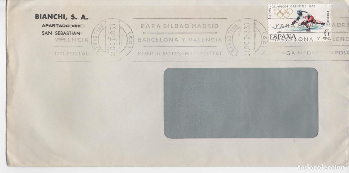 Sellos: SAN SEBASTIAN SELLOS HOCKEY HIELO JUEGOS OLIMPICOS GRENOBLE 1968