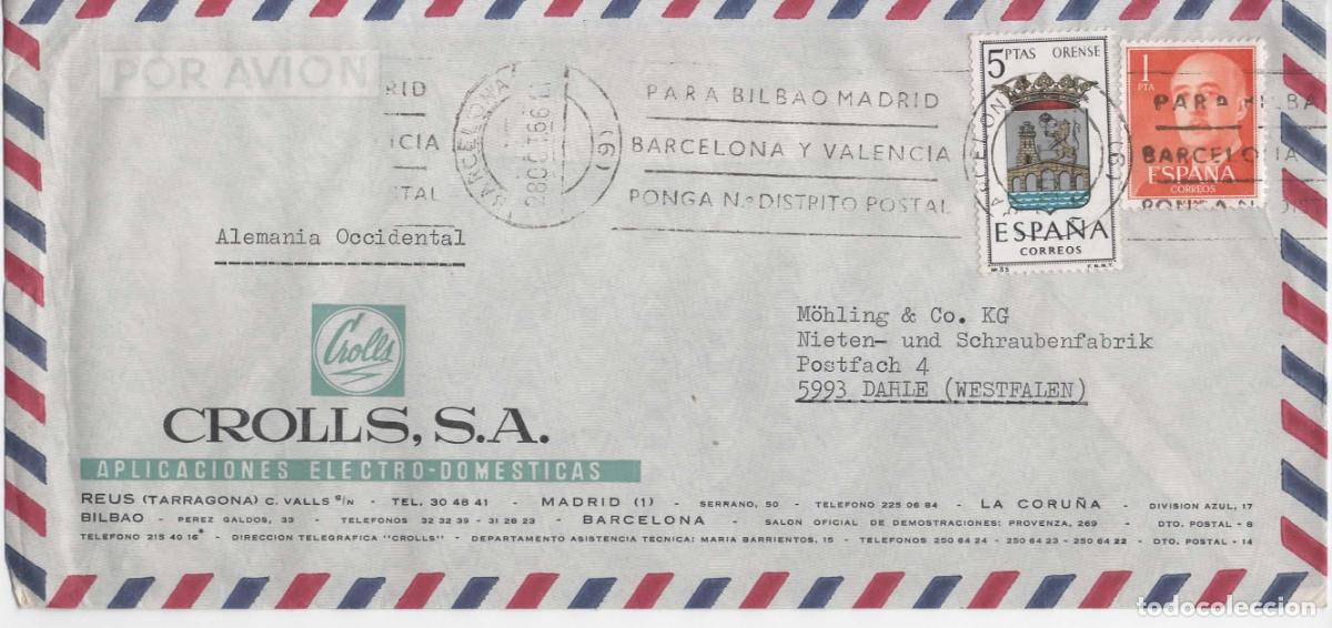 Sellos: BARCELONA CC SELLO ESCUDO ORENSE 1966