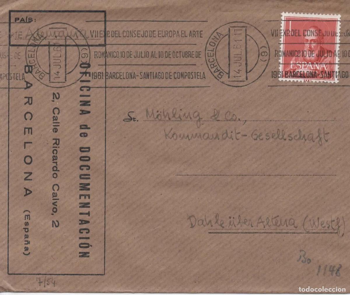Sellos: BARCELONA A ALEMANIA IMPRESOS 1961 SAN JUAN DE RIBERA