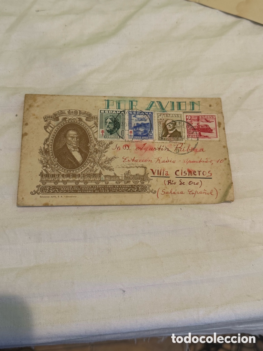 Timbres: SOBRE FILAT&Eacute;LICO 1948 &ndash; BARCELONA-MATAR&Oacute; &ndash; S&Aacute;HARA ESPA&Ntilde;OL &ndash; CERRADO SIN ABRIR