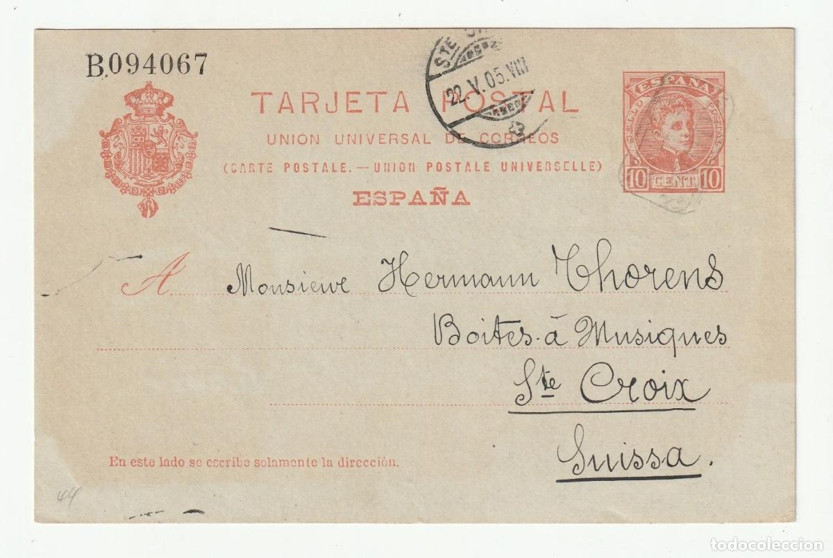 Sellos: ENTERO POSTAL ALFONSO XIII 1905 CON MAT CARTERIA SANTA PERPETUA DE MOGODA