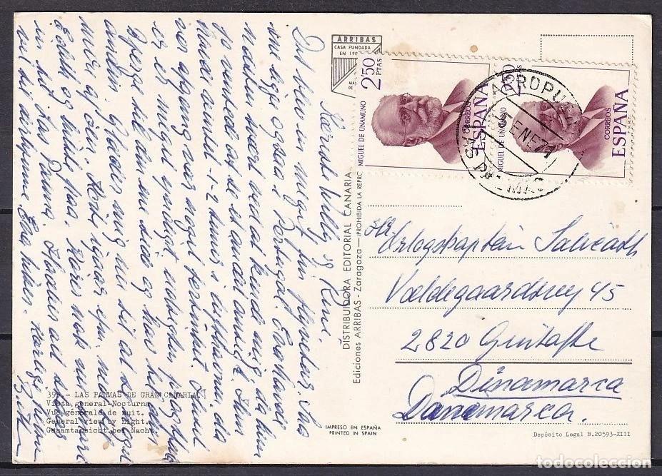 Sellos: TARJETA POSTAL LAS PALMAS CON MAT AEROPUERTO DE LAS PALMAS 1971 SELLO UNAMUNO