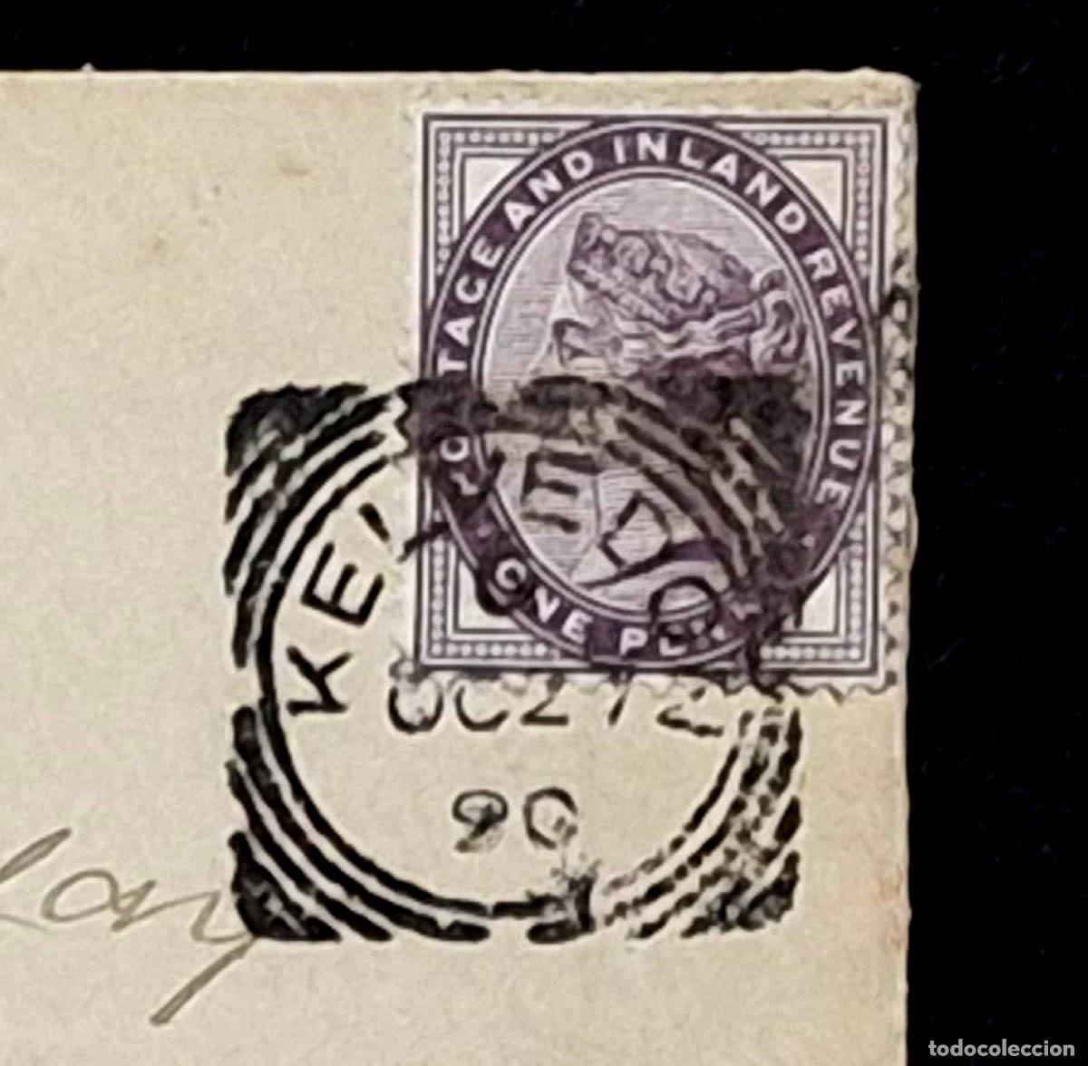 Sellos: 1890, sobre con sello Penny Lilac de Reino Unido