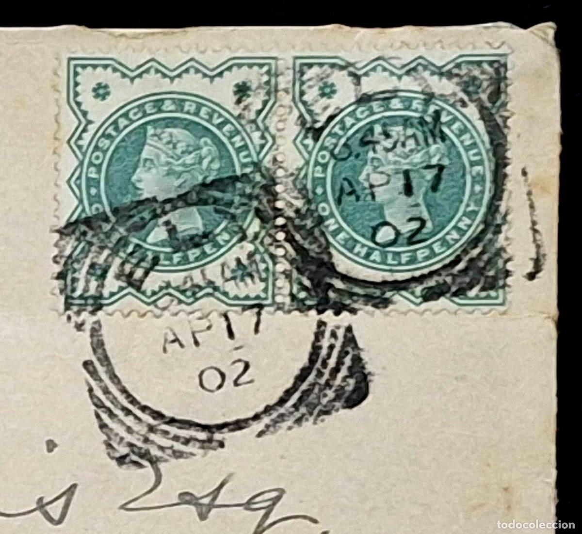 Sellos: 1902, sobre con dos sellos Half Penny de Reino Unido