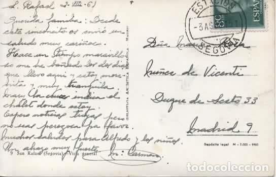 Sellos: POSTAL SAN RAFEL SEGOVIA CON MAT ESTACION RAILWAY STATION POSTMARK 1961