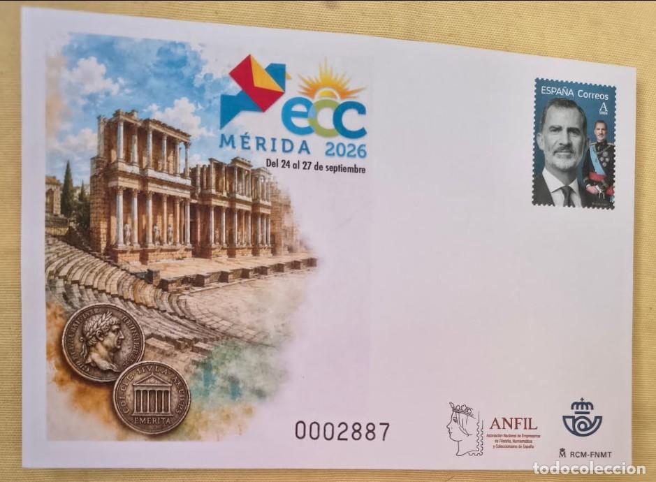 Sellos: ESPA&Ntilde;A 2026 2&ordm; CENTENARIO MERIDA 2026 SOBRES ENTEROS POSTAL 164 ME-ECC - Foto 1