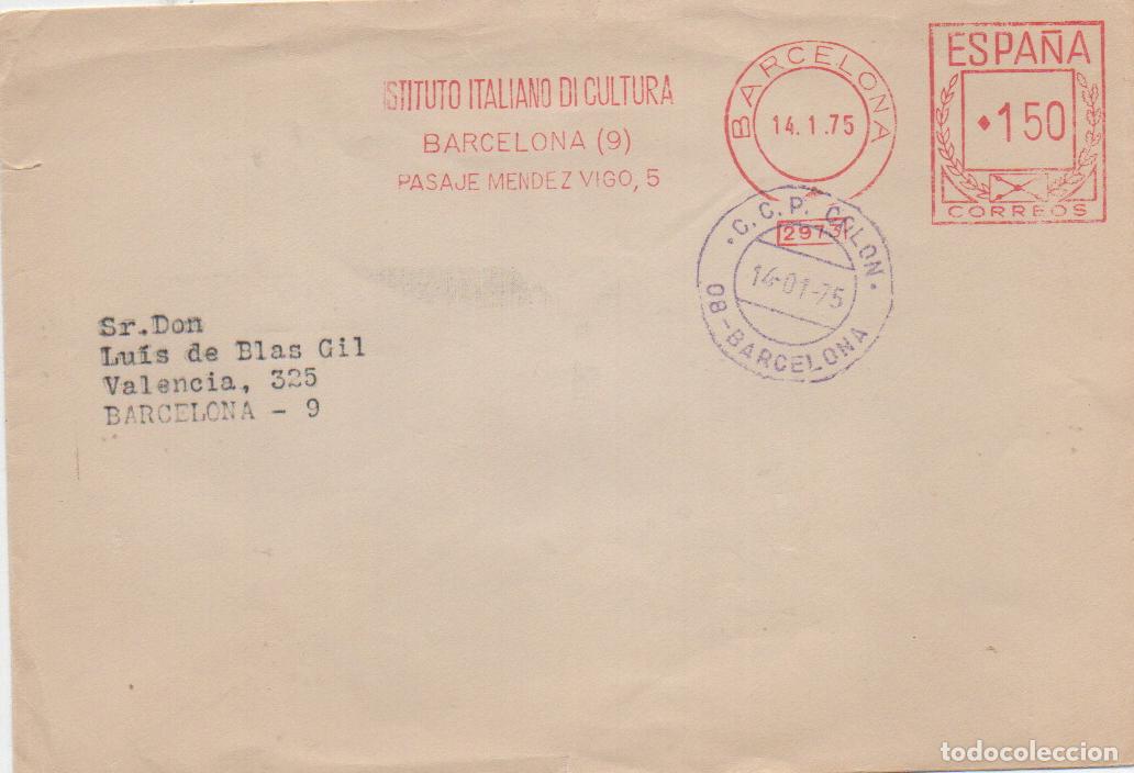 Sellos: A&Ntilde;O 1975, BARCELONA. INSTITUTO ITALIANO DE CULTURA, FRANQUEO MECANICO DE 5-2-1975