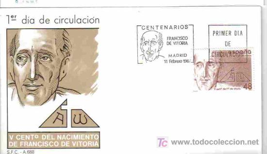 Sellos: SOBRE PRIMER DIA SPD CENT FRANCISCO DE VITORIA - Foto 1