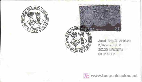 Sellos: CC CON MAT EXP FIL CALELLA 1989 ESCUDOS - Foto 1