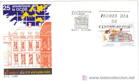 Sellos: ESPA&Ntilde;A SPD 25 ANIV DE LA OCDE CASTILLO - Foto 1