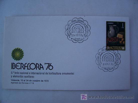 Sellos: sobre primer dia iberflora 76 , valencia - Foto 1