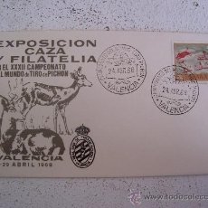 Sellos: SOBRE PRIMER DIA XXXII CAMPEONATO DEL MUNDO DE TIRO DE PICHON, VALENCIA 1968