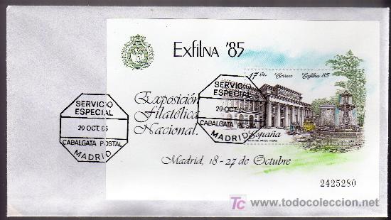Sellos: 1985 - Madrid  - Sobre con Matasellos Cabalgata Postal - Exilna 85 - Foto 1