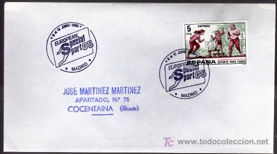 Sellos: 1985 - Madrid - Sobre con Matasellos Especial - Foto 1