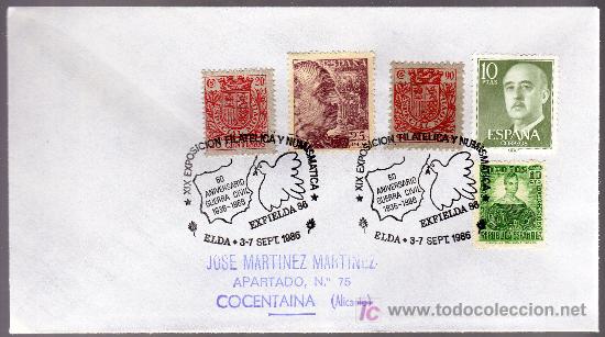 Sellos: 1986 - Elda - Alicante - Sobre con Matasellos Especial - Foto 1