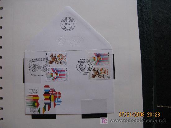 Sellos: Original sobre adhesion espa&ntilde;a y portugal a la CE - Foto 1