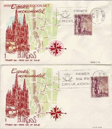 Briefmarken: RARA VARIEDAD CATEDRAL DE BURGOS SERIE TURISTICA 1965 (EDIFIL 1649) SOBRE PRIMER DIA FLASH RARO XZX