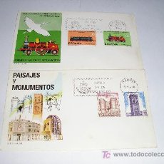 Sellos: SPD - PAISAJES Y MONUMENTOS Y XXIII CONGRESO INTERNACIONAL DE FERROCARRILES - BARCELONA 1982