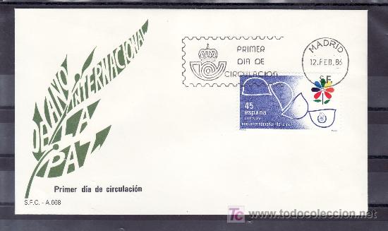 Sellos: espa&ntilde;a 2844 primer dia, a&ntilde;o internacional de la paz, - Foto 1