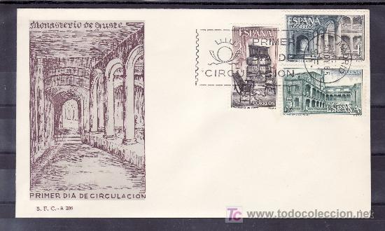Sellos: espa&ntilde;a 1686/8 primer dia, monasterio de yuste - Foto 1
