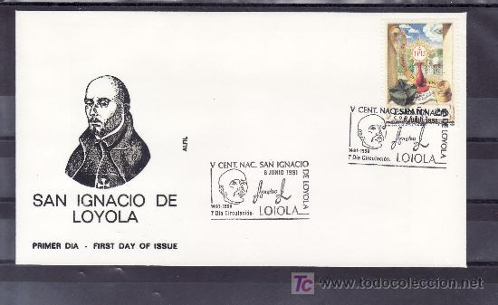 Selos: 1991 loyola 6/6 primer dia 3120 alfil, v centenario del nacimiento de san ignacio de loyola