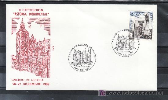 Stamps: 1989 astorga 26-27/12 alfil, ii exposicion filatelica monumental, palacio episcopal,
