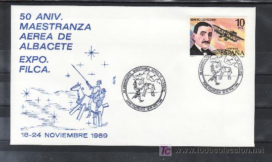 Selos: 1989 albacete 18-24/11 alfil, quijote, 50&ordm; aniversario maestranza aerea de albacete, exp. fil.