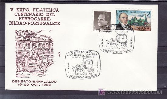 Stamps: 1988 desierto-baracaldo 19-20/10 alfil, ff.cc., v exp. fil. cent&ordm; del ferrocarril bilbao-portugalete