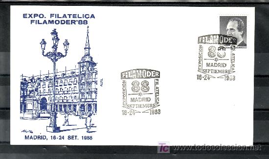 Sellos: 1988 madrid 16-24/9 alfil, filamoder 88, exp. fil. - Foto 1