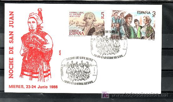 Timbres: 1988 mieres 23-24/6 alfil, musica, fiesta, folklore, noche de san juan